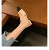 Grape mother same style 2025 French fairy style small square head low heel bag head rear empty flat sole single shoes sandals female summer