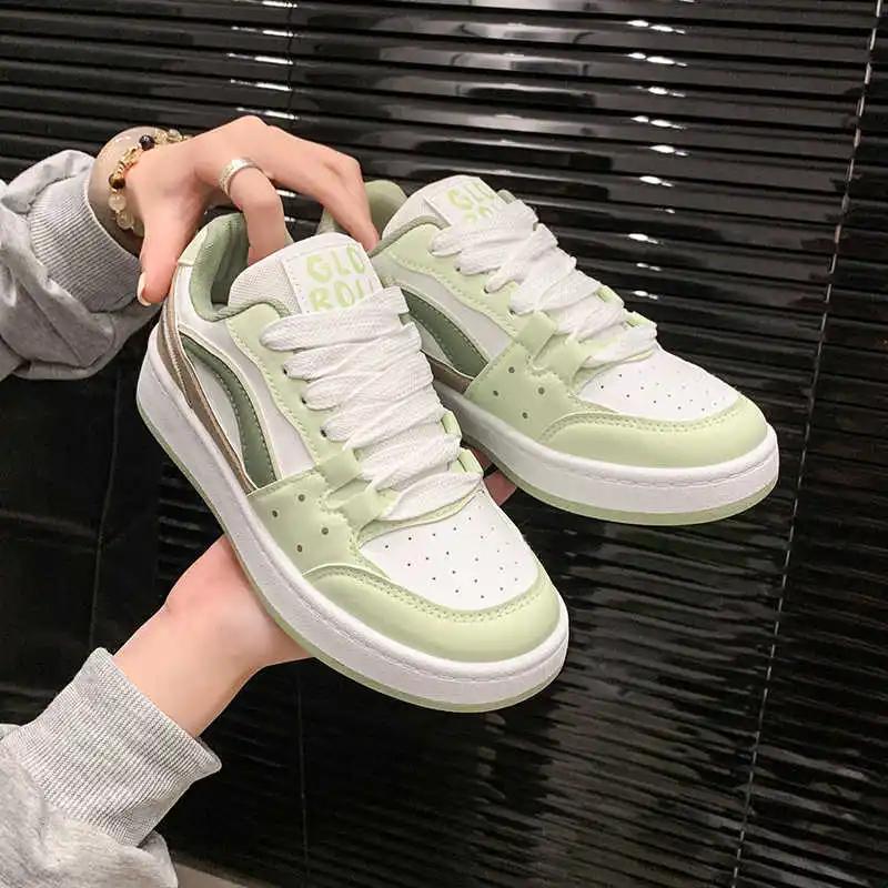 Fashion Thick Sole Demi-season Elderly Sneakers Skateboarding Shoes Size 33 Small Woman Gray Woman Boots Sports Novelties Model