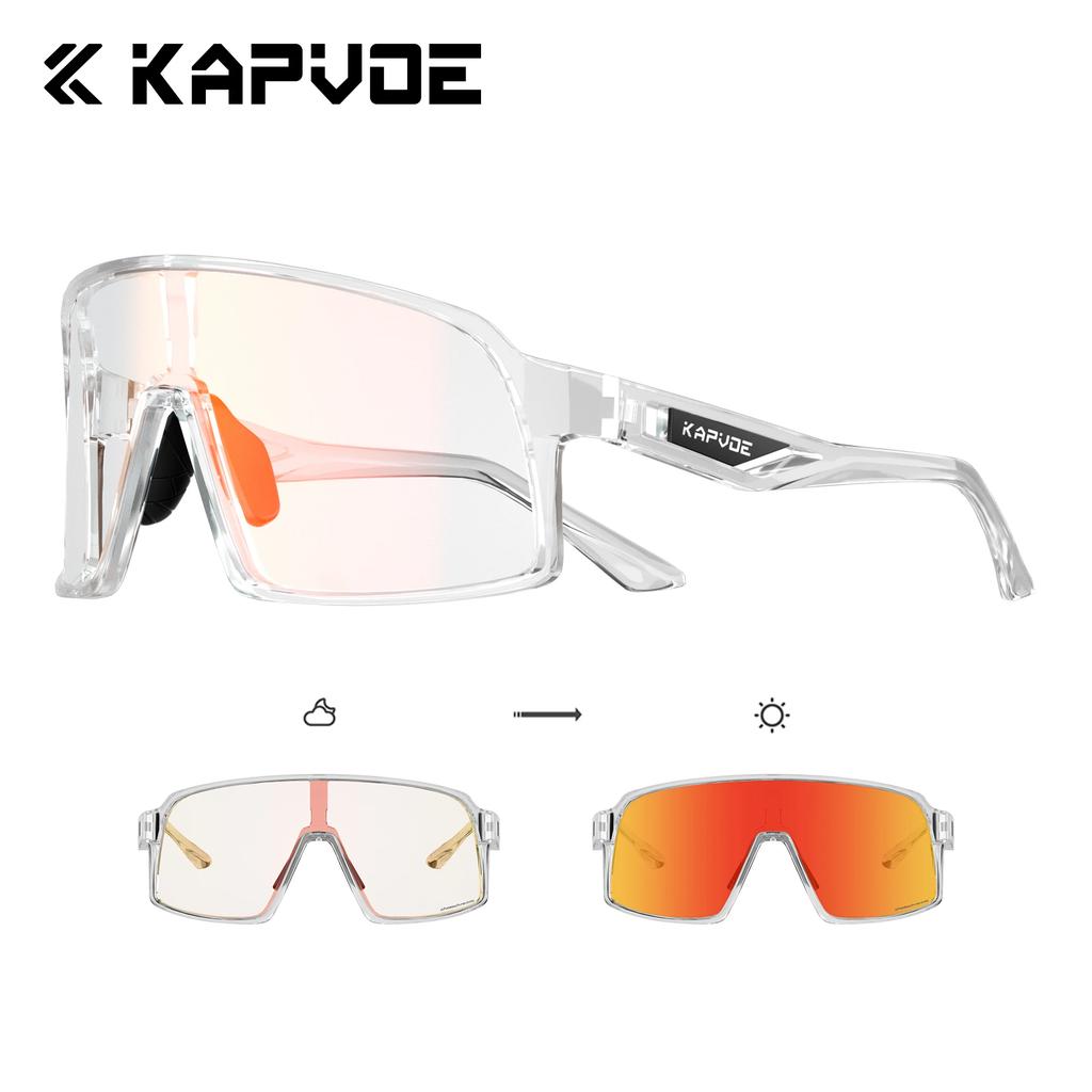 KAPVOE Men MTB Bike Cycling Sunglasses Sports Cycling Glasses Photochromic Bicycle UV400 Camping Equipment Outdoor Eyewear