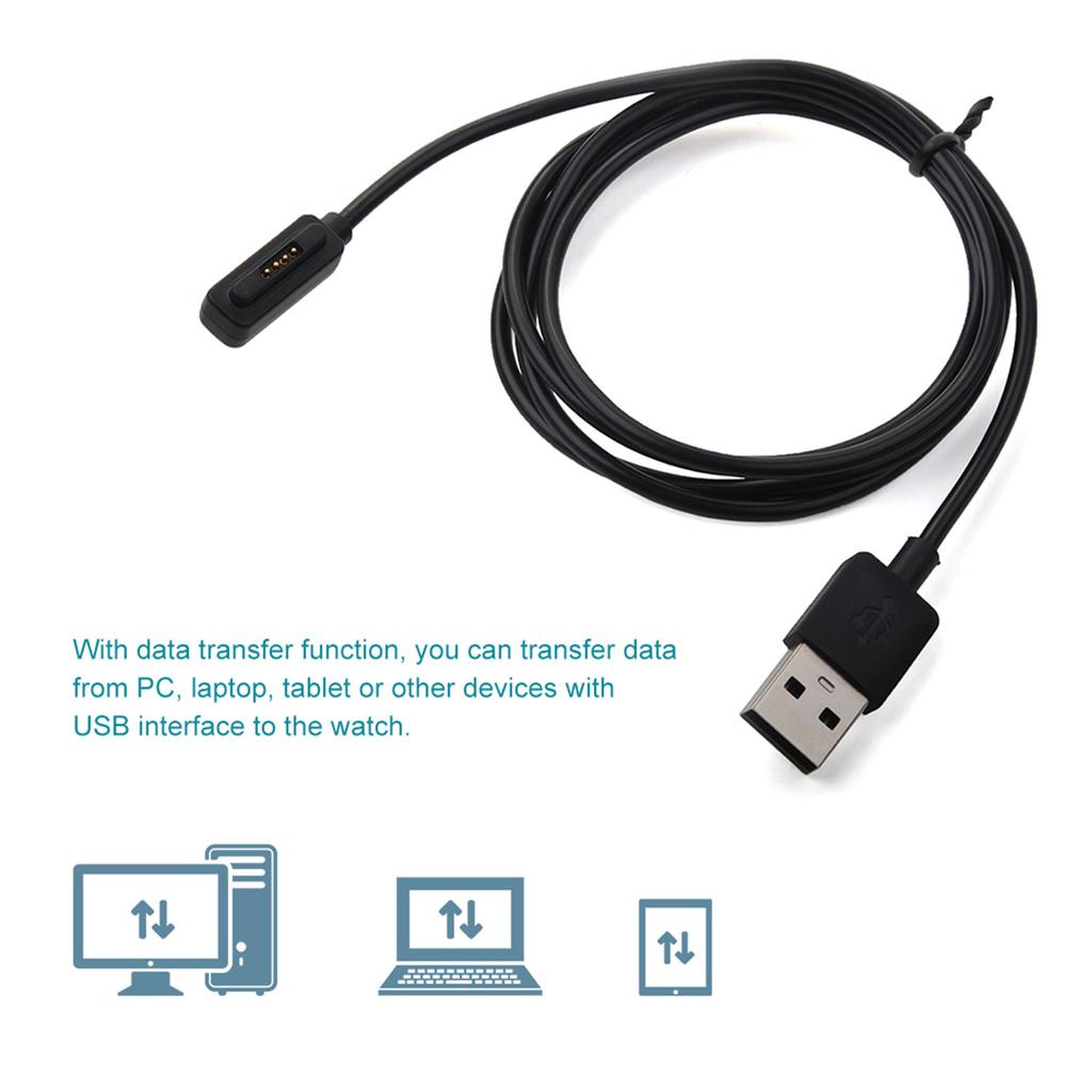 Smart Watch Charging Cable Data Transfer Cable for Asus ZenWatch 2nd with USB Interface 1 meter Cable with Magnetic