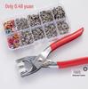Five-Claw Snap Installation Set: No-Sew Rivets, Hand Press Pliers, Male-Female Fasteners, Multifunctional Concealed Snap Tool.