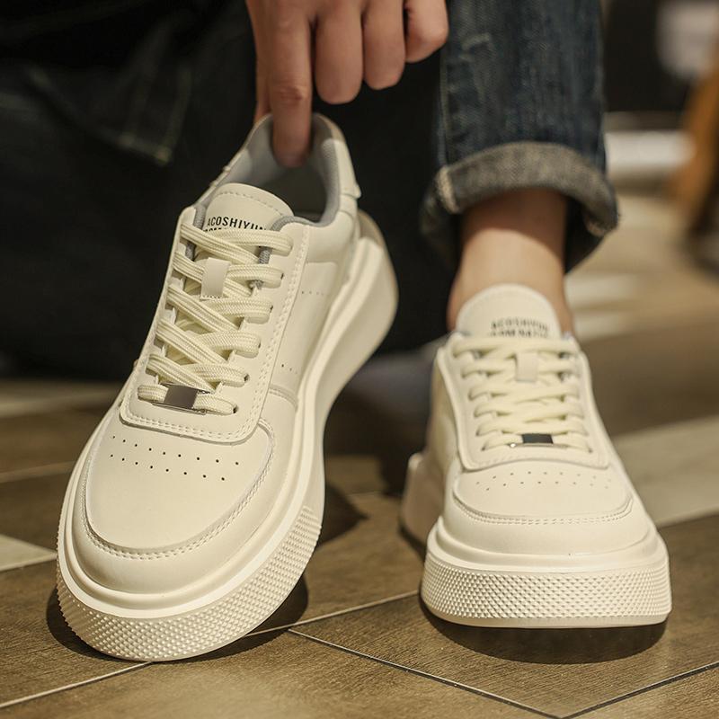 Осенние новые спортивные кожаные повседневные кеды с увеличением высоты 39