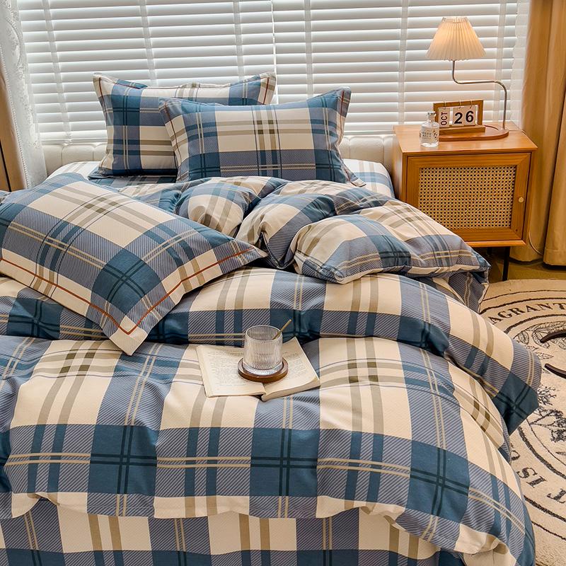 Nordic Thickened 100 Percent Cotton Brushed Duvet Cover Soft Skin Friendly Comfortable Single Double Quilt Cover