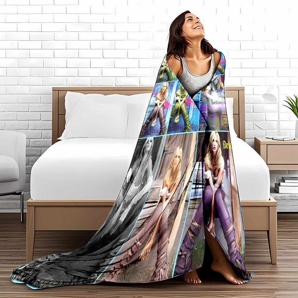Colorful Pop Art Portrait Blanket for All Seasons Blanket Lunch Break Throw Gift