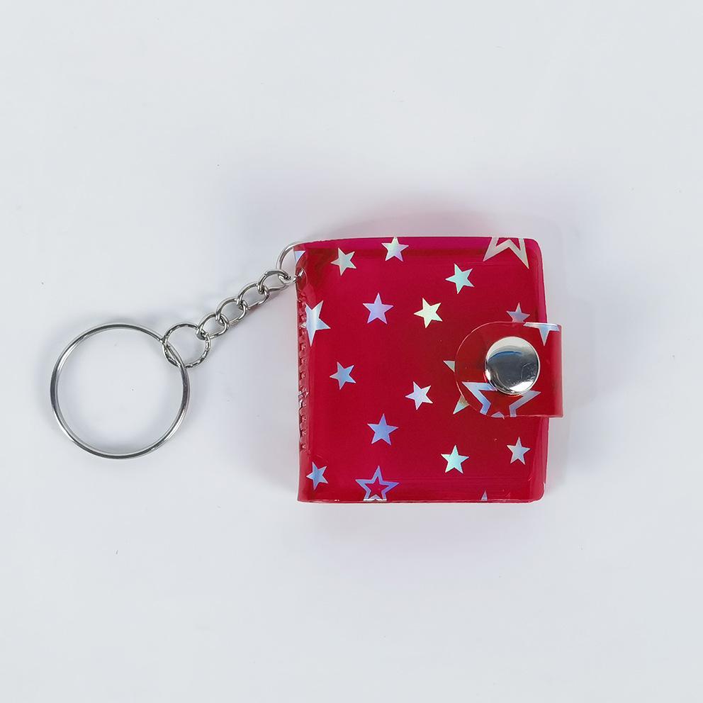 Mini 1-2 Inch Photo Album with Keychain and Stickers for Children's Memories