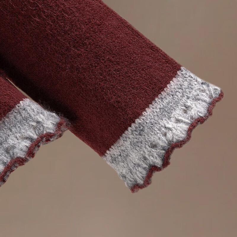 Women's Loose Fit Contrast Knit Sweater