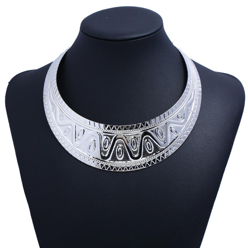 Metallic Punk Necklace With Electroplated Finish For Fashion And Gift Jewelry