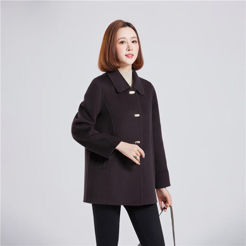 Fengxun Women's Premium Short Double-Faced 100% Wool Coat