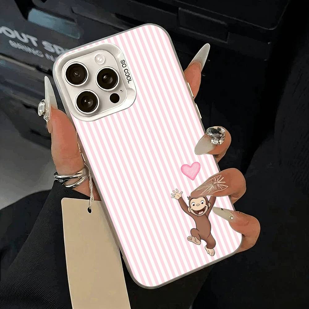 C-Curious- G-George the Monkey Phone Case For IPhone 17 Air 16 15 14 13 12 11 Pro Max White Sliver Hard Cover