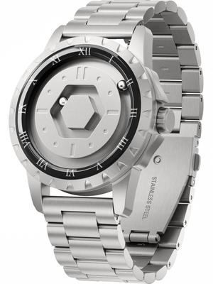 EUTOUR Magnetic Watch Men's Cool Simple Casual Quartz Watch Magnetic Ball Design 5ATM Waterproof 42MM Dial Stainless Steel Band Silver