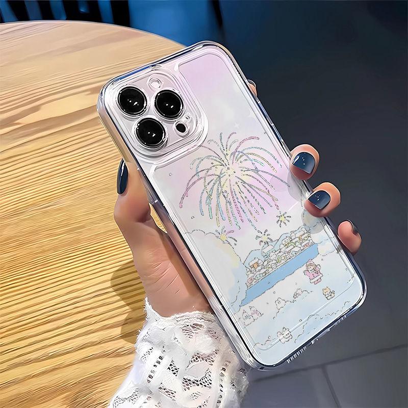 Applicable to Apple 11PROMax girl ins wind transparent 11pro mobile phone case/11/11/11 ice and snow fireworks