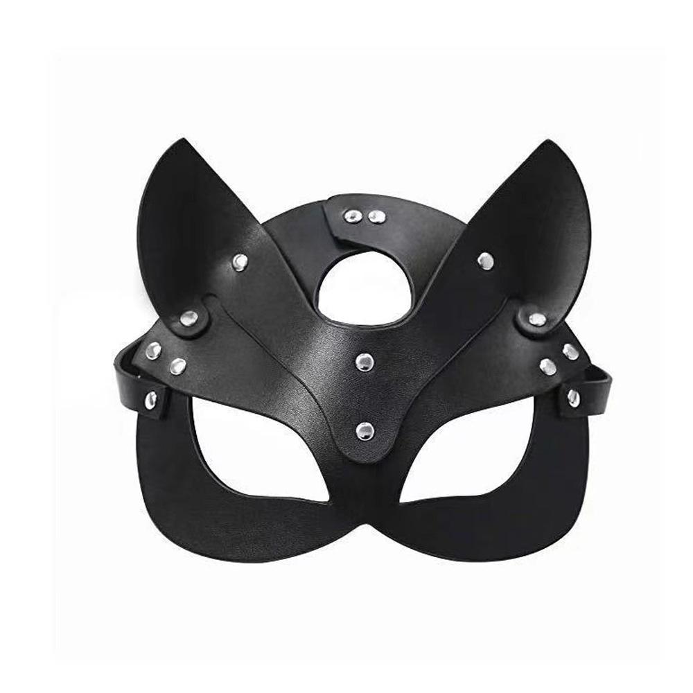 SM Women Sexy Leather Mask Bdsm Cat Half Mask Party Cosplay Sex Costume Slave Eye Mask Stage Performance Adult Game