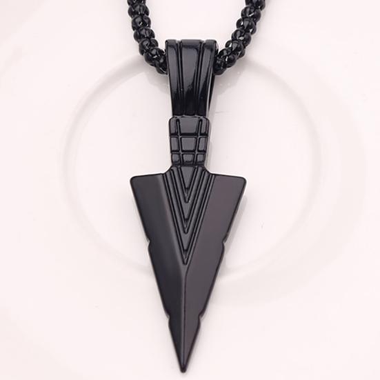 Arrowhead Pendant Men Necklace Vintage Alloy Chain Spearpoint Necklace Fashion Accessories
