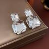 Rhinestone Square Earrings Necklace Exaggerated Temperament Accessories Sets