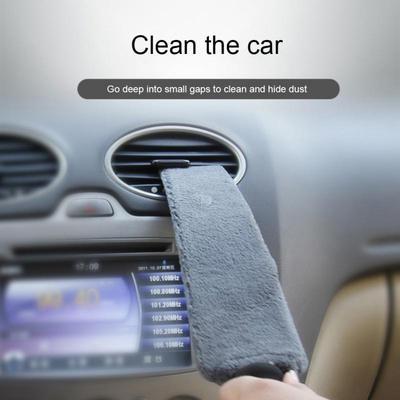 Flexible Car Detailing Brush Auto Air Outlet Coral Fleece Cleaning Brush Car Interior Dust Removal Tool Car Wash Brush