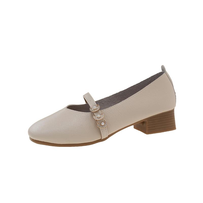 Soft-soled temperament single shoes women's 2025 summer new ladies versatile wind Doudou shoes with skirts low-heeled ladyshoes