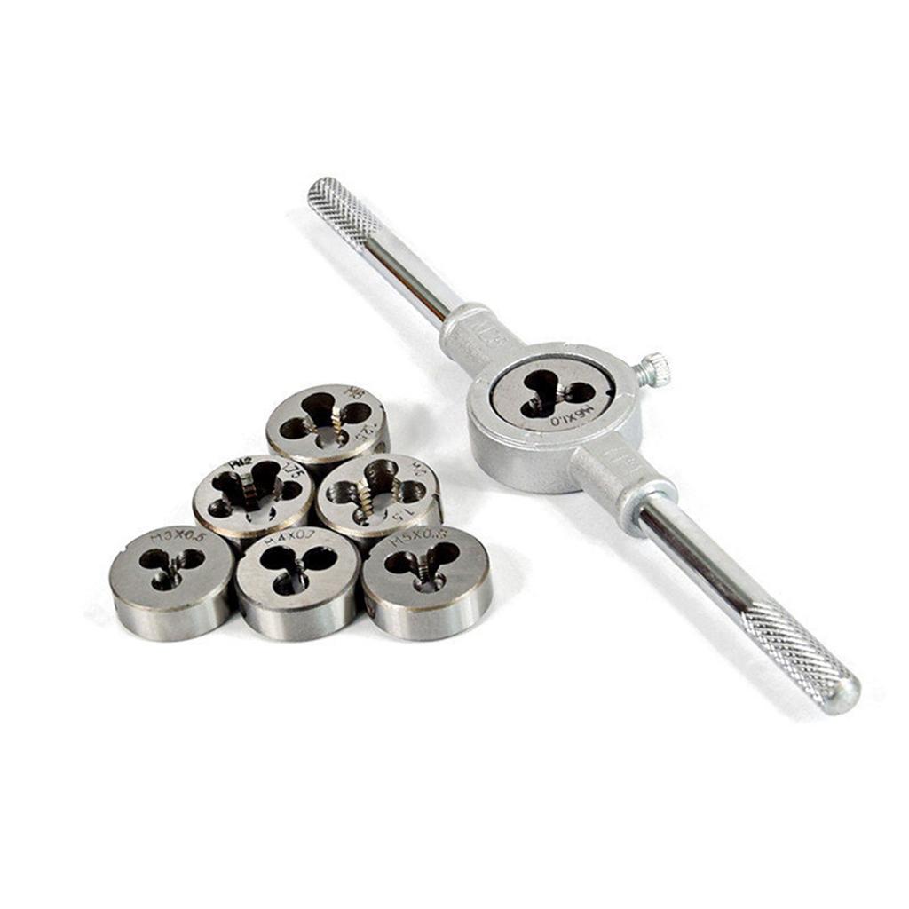 8pcs Metric Tap and Die Set M3/M4/M5/M6/M8/M10/M12 Essential Threading Tool Kit for Cutting External & Internal Threads