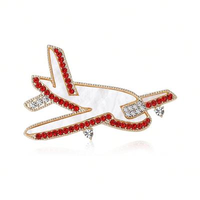 Moda coreana lega strass conchiglia aeroplano spille squisito alta gamma abbigliamento femminile fiore sul petto gioiello spilla