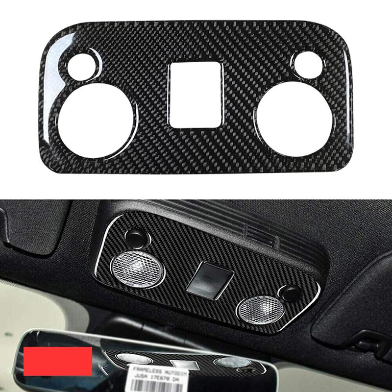Carbon Fiber Reading Light Panel Cover Trim for Ford Mustang 2009-2022,Interior Overhead Map Light Decoration Framing Car Modification Accessories
