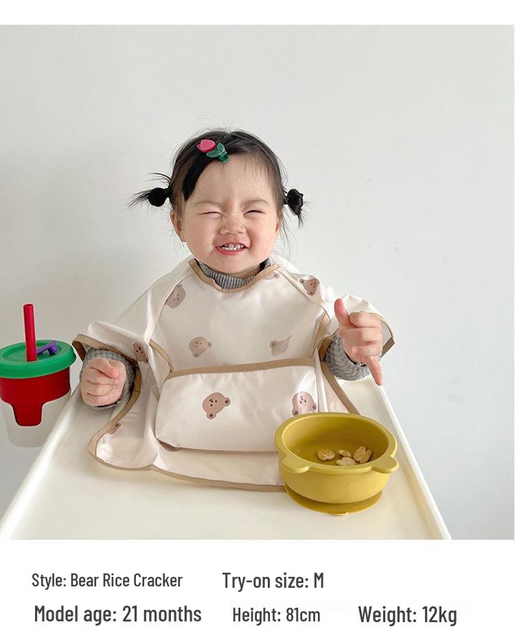 Koreanischer Sommer Ärmelloser Wasserdichter Kleinkind Latz - Baby Fütterung Fleckenabweisender Ganzkörper Schürze