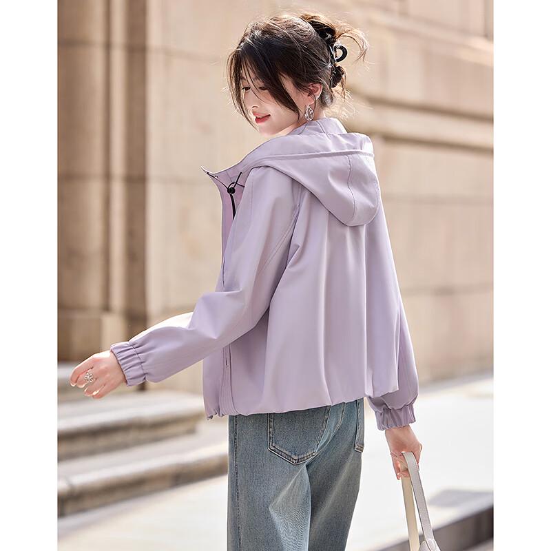 Women's Simple Elegant Long-Sleeve Hooded Short Jacket