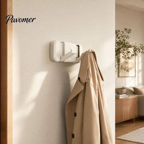Door Back Storage Hooks Over The Hanger Hooks, Foldable No Drilling Adhesive Coat Rack, Dorm Room Space Saving Organizer, for Coats Bags Towels