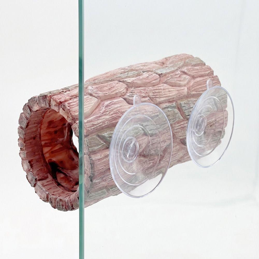 Tree Hollow Reptile Hideout Cave Strong Suction Cup Reptile Basking Hide Aquarium Decoration