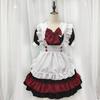 Vampir Kleiner Dämon Magd, Gothic Schwarz Rot Magd Kostüm Anime Cosplay Anzug