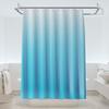 1 Set Shower Curtain with 12 Hanging Rings Contrast Gradient Color Thickened Waterproof Punch-free