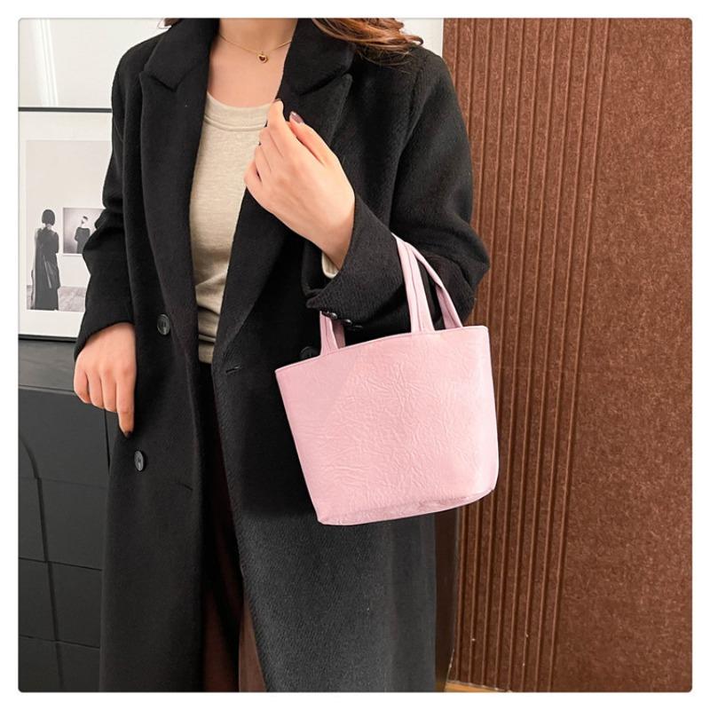 Premium portable women's bags, new women's bags, high-value fashion cosmetic bags, solid color cute mini handbags