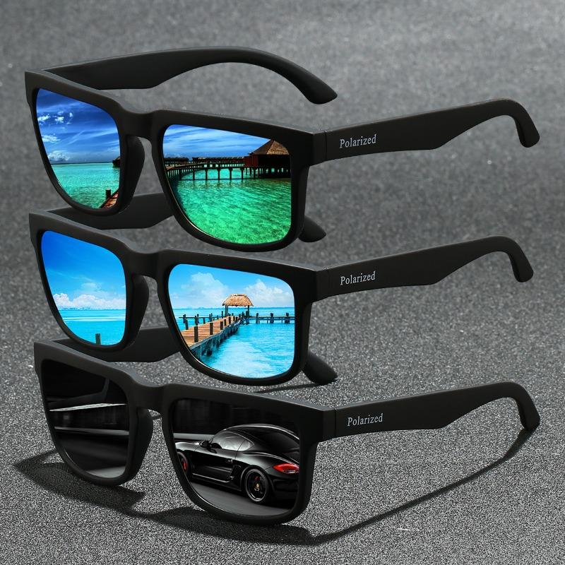 Creative Homewares Men's New Fashion Vintage Square Classic Sunglasses Wo Driving Fishing Luxury Brand Designer Sun Glasses Driver's Eyewear Uv400 Cm