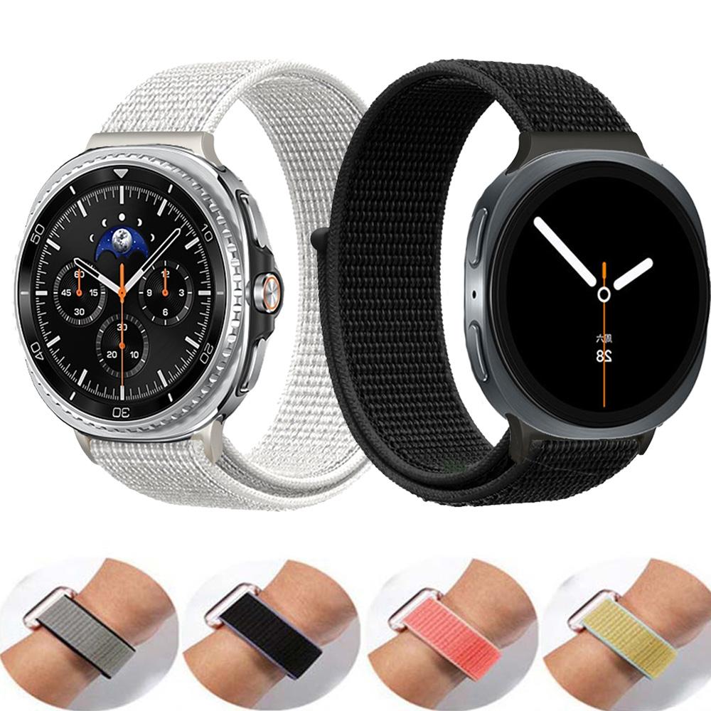 Nylon Loop for Samsung Watch 8/8 Classic Band 40mm 44mm 46mm Accessories Sport Elastic Belt Brecelet Correa Galaxy Watch 8 Strap