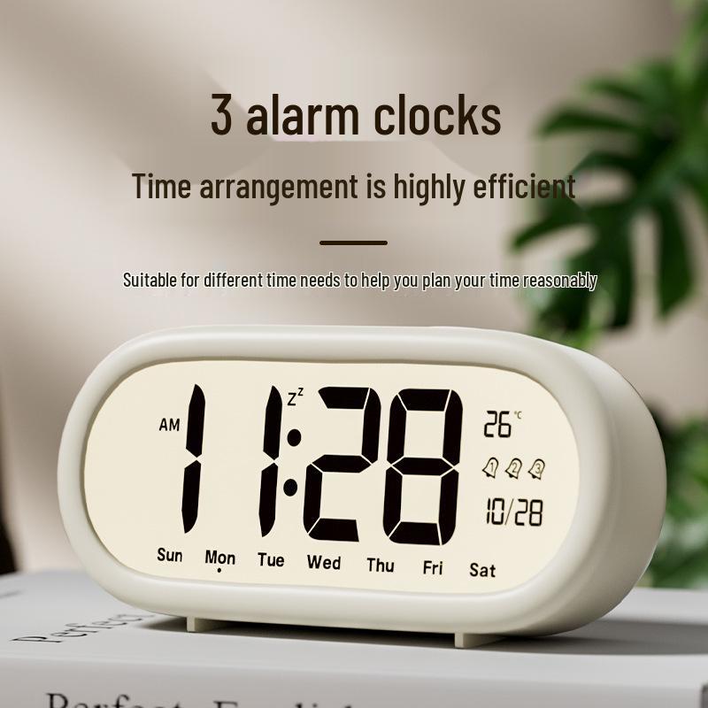 Kids' Smart Alarm Clock & Night Light - Silent Multifunctional Bedside Clock for Students