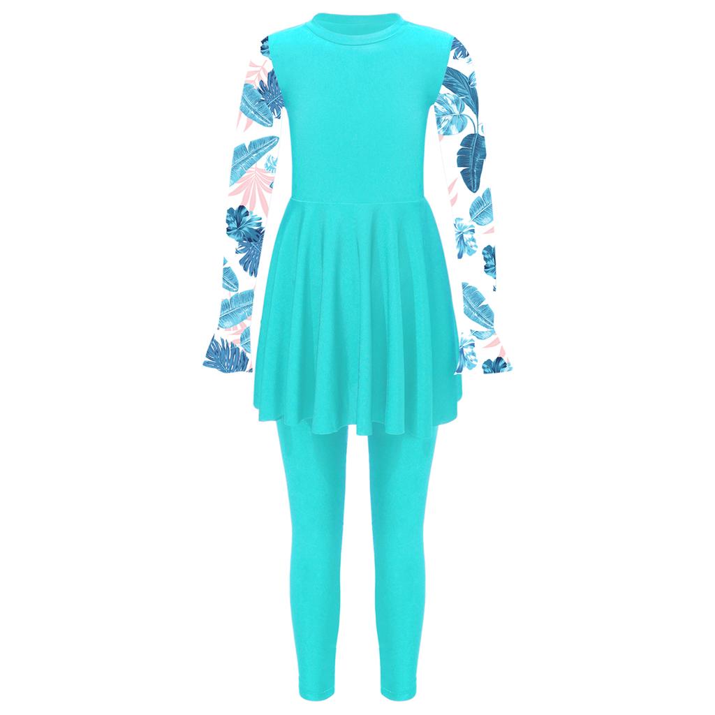 Swim Skirt Women's One Piece Long Sleeve Rash Guard