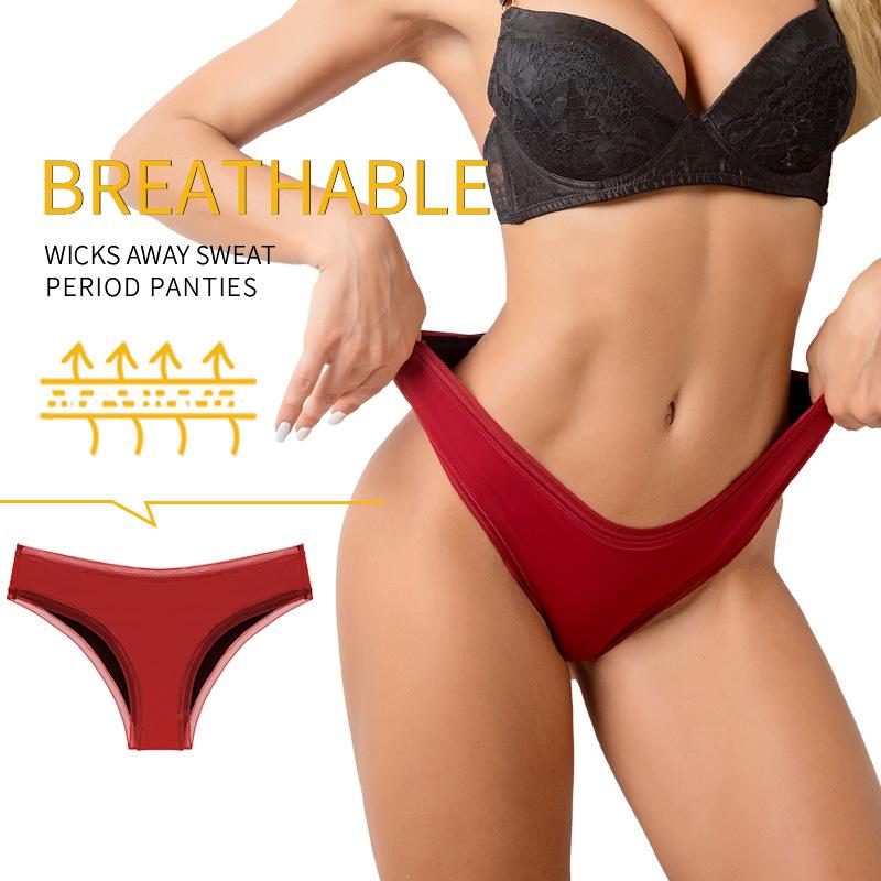 European and American women's menstrual period four-layer sexy lace leak-proof protective menstrual hygiene underwear