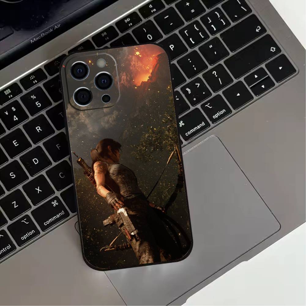 L-Lara-Croft T-Tomb R-Raider    Phone Case For iPhone 17,16,15,14,13,12,11 Plus,Pro Max,XS,Soft Silicone Black Cover