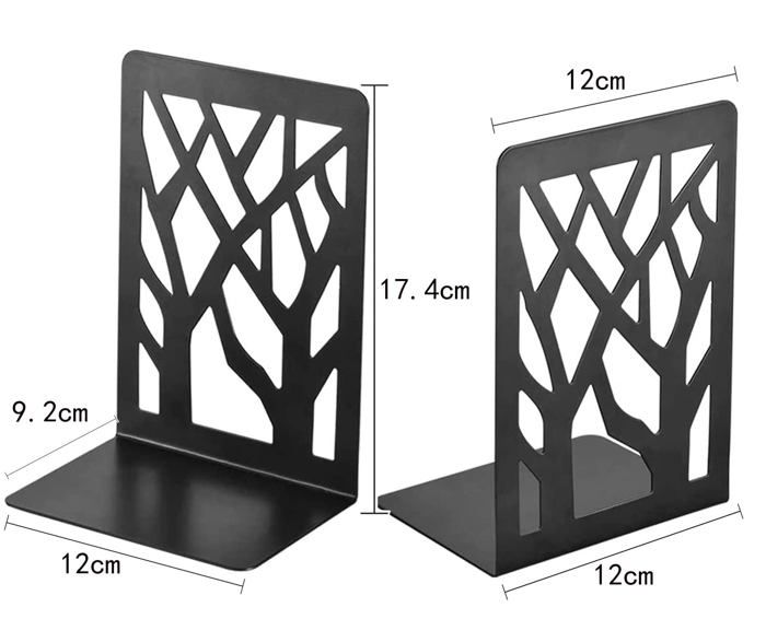 Serre-livres - amzmukaup - design arbre - acier de première qualité - 17,5x12x9cm - blanc