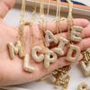 European & American Brass Bubble Letter Pendant Necklace - Fashionable 26 English Letters