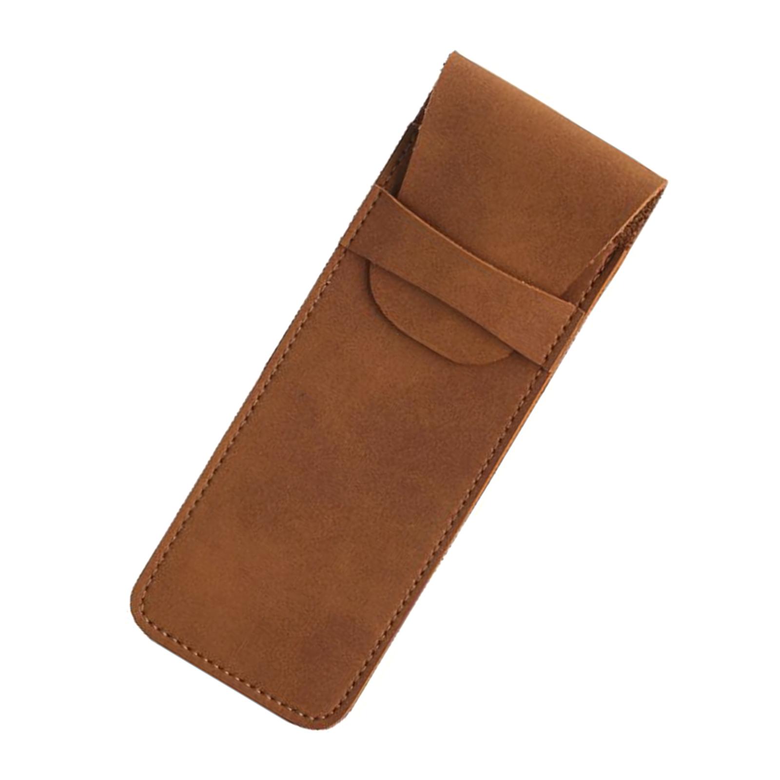 

Ретро пенал шкіряний пенал сумка для ручок шкільне офісне приладдя для студентів просторе зберігання коричневий