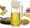 Glass Oil Dispenser Bottle with Spray, 2 In 1 Oil Dispenser for Kitchen Gadgets Essentials, Oil Sprayer,Oil Bottle for Cooking, Salad, BBQ, and