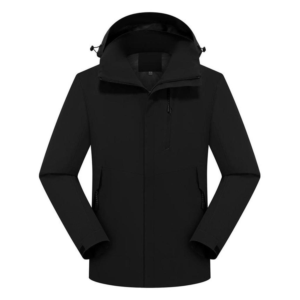 Unisex Windproof Jacket with Detachable Hood – Custom Print for Team Building & Workwear for Spring/Autumn