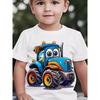 Summer Cute Letter Bulldozer Cool Print Childrens T Shirt Fashion Cotton Kids Short Sleeve Shirt Casual Boys Clothes Tees Tops