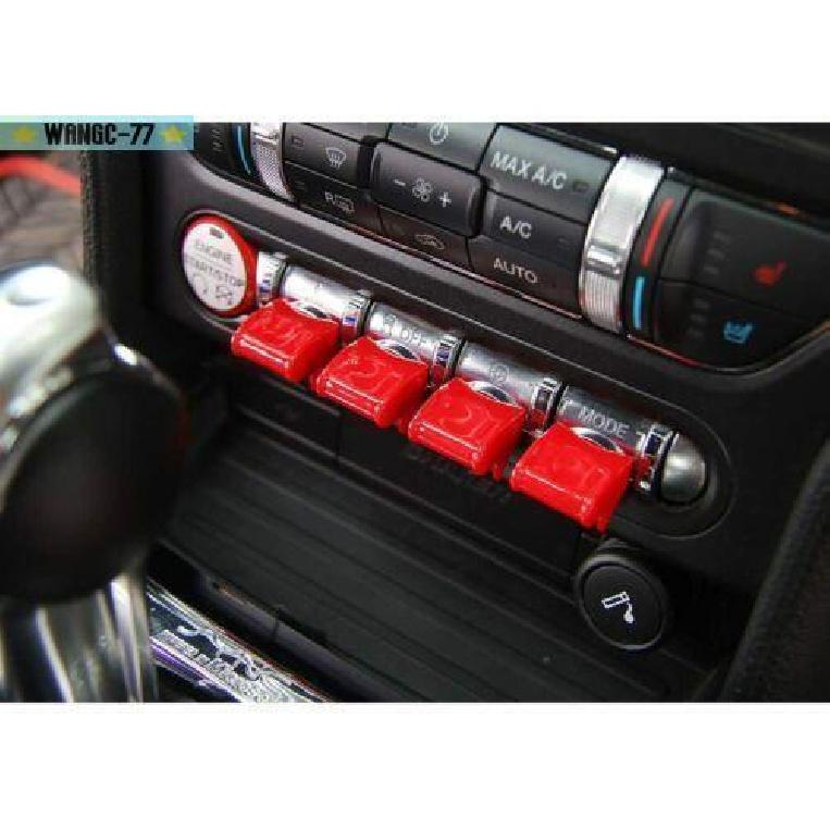 Red Center Console Dashboard Switch Cover Trim Fit For Ford Mustang 2015-2017 T