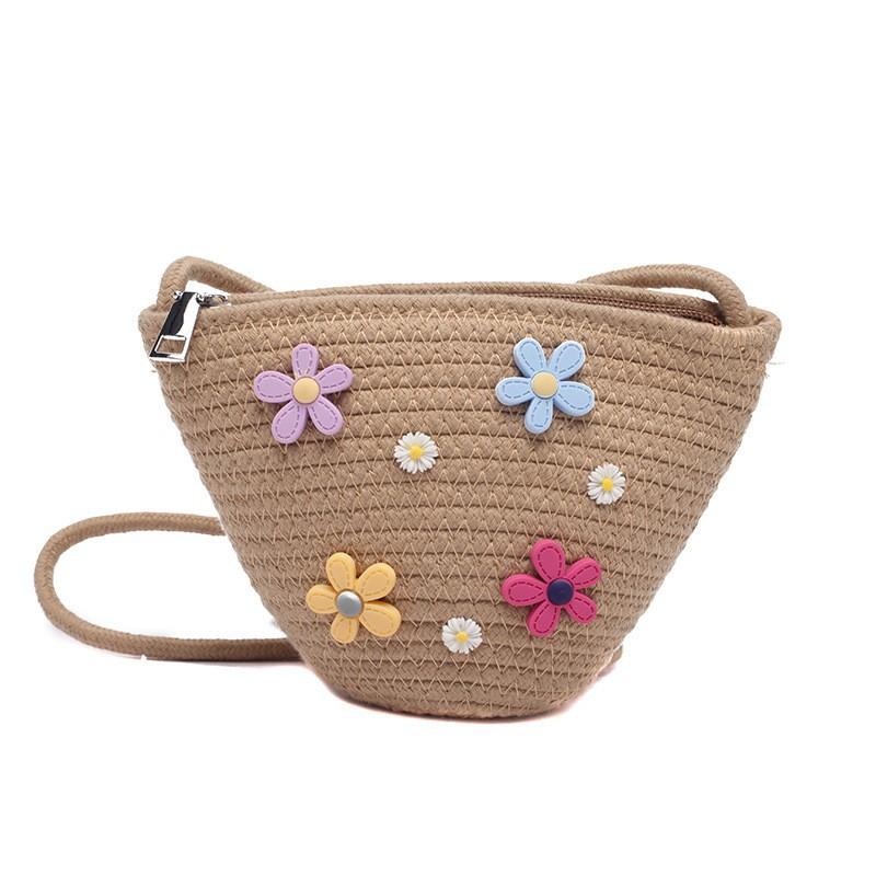 Cute Straw Woven Bag Fashionable Internet Celebrity Female One-shoulder Cross-body Women's Ins Trendy Small Backpack