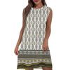 Women's Casual And Fashionable Round-neck Sleeveless Printing Mid Length Dress