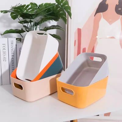 Household Desktop Organizer Kitchen Cosmetic Key Sundries Large-Capacity Plastic Organizer Without Cover Factory Wholesale