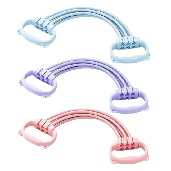 Adjustable Figure 8 Resistance Band Arm Shoulder Stretch Strength Training Fitness Elastic Strap 6-Tube Men Women Anti-slip Tension Rope