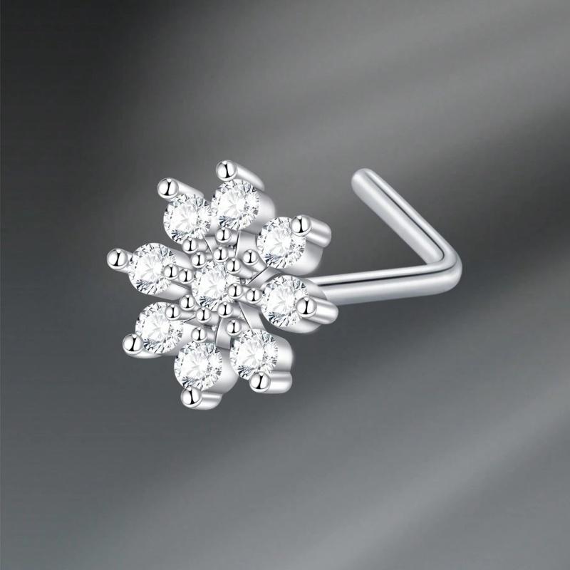 Argolas de Piercing de Nariz em L Coração Lua Fofo Zircônia Brilhante Cor Ouro Prata Piercing de Nariz Para Mulheres Meninas Joias de Narina