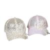 Lace Diamond Flower Sequins Breathable Duck Tongue Mesh Cap Female Japanese Korean Fairy Wind Sweet Sun Hat Sunscreen Baseball Cap