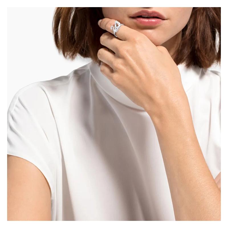 Swarovski Dansende Zwaan Zwaan Ingelegd Kristallen Ring Dames Wit 5534842+5520712+5534843